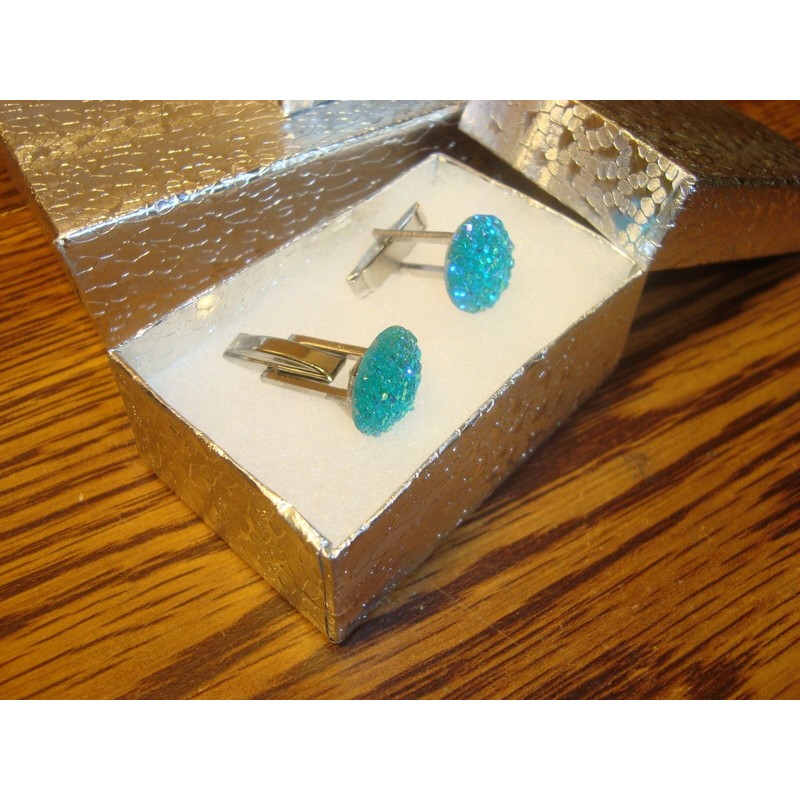 "Handmade" #1 Pair (Two) BRIGHT Cluster BLING Design - 14mm