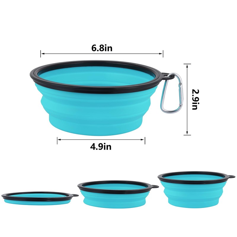 SLSON Collapsible Dog Bowl 2pack Pet Travel Bowls with Lid
