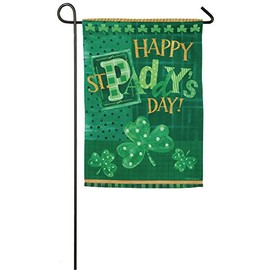 Evergreen St. Paddy's Day Suede Garden Flag, 12.5 x 18 inches