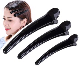 shefun Dakkar JP166 Professional Large Black Makeup Beauty Salon Commercial Powerful, Lightweight, Painless, Hair Clips, Set of 6, 3.1 inches (8 cm), 3.7 inches (9.5 cm), 4.7 inches (12 cm), Size S: 6 Pieces 3.1 inches (8 cm)