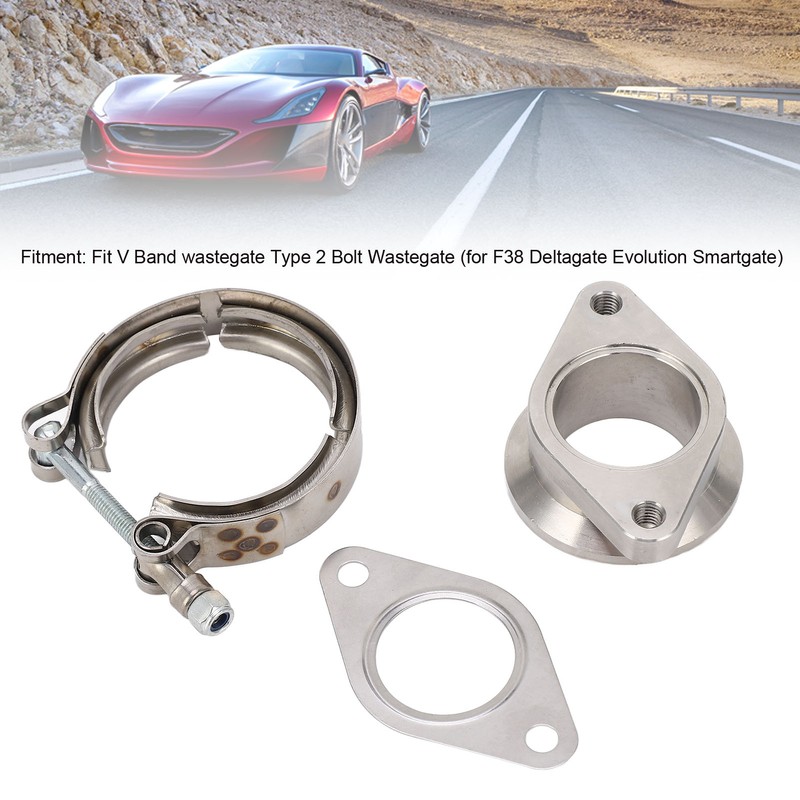 42mm Wastegate Flange 2 Bolt to MVS V Band with