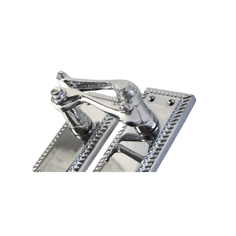 Haven Heritage Door Handle Polished Chrome Georgian Scroll Style Latch