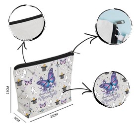 WZJHCL Butterfly Makeup Pouch Dark Romance Cosmetic Kit Bag Feminine Literary Quote Storage Pouch Bag She Is Moonlight (Moonlight)
