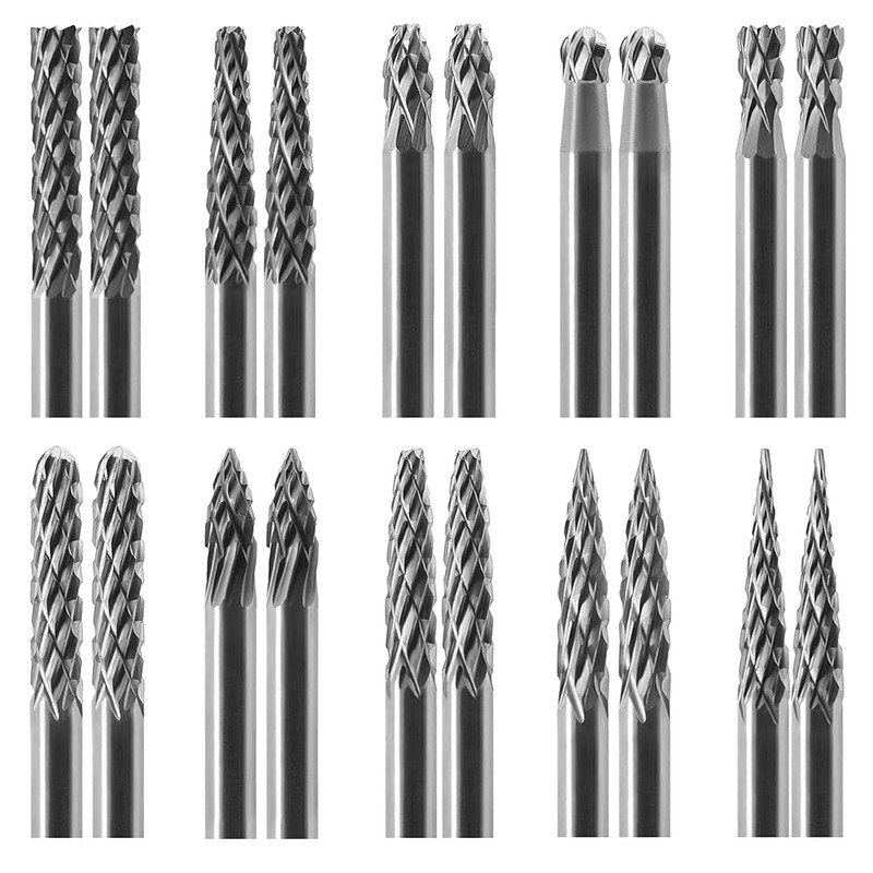 Pilim Tungsten Carbide Burr Set 1/8 (3 mm) Shank, Die