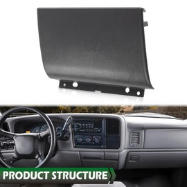 LQI Center Dash Panel Cup Holder Delete Trim Cover Compatible with Chevy Silverado GMC Sierra 1999-2002 Dark Gray