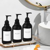 Ezebesta Pack of 3 Wall-Mounted Black 500ml Soap Lotion Pump