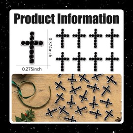 WOKOTO 20pcs Black Cross Nail Charms for Acrylic Nails 3D Silver Nail Charms Nail Art Black Cross for Women Girls Nail Art Decorations for Nails Nail Designs Charms Nail Jewelry and Charms Crafts