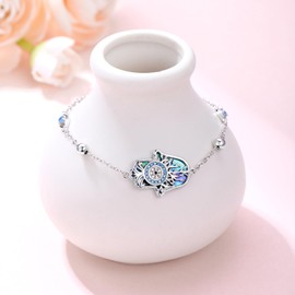 KoyeKei Hamsa Bracelet for Women 925 Sterling Silver Evil Eye Tree of Life Bracelet Jewelry Hamsa Hand Mothers Day Gifts for Mom