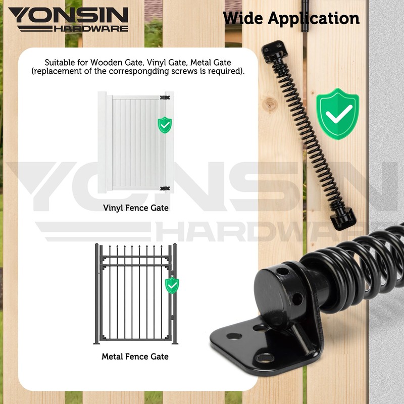 YONSIN 11-1/2" Self Closing Gate Spring Heavy Duty Door Springs
