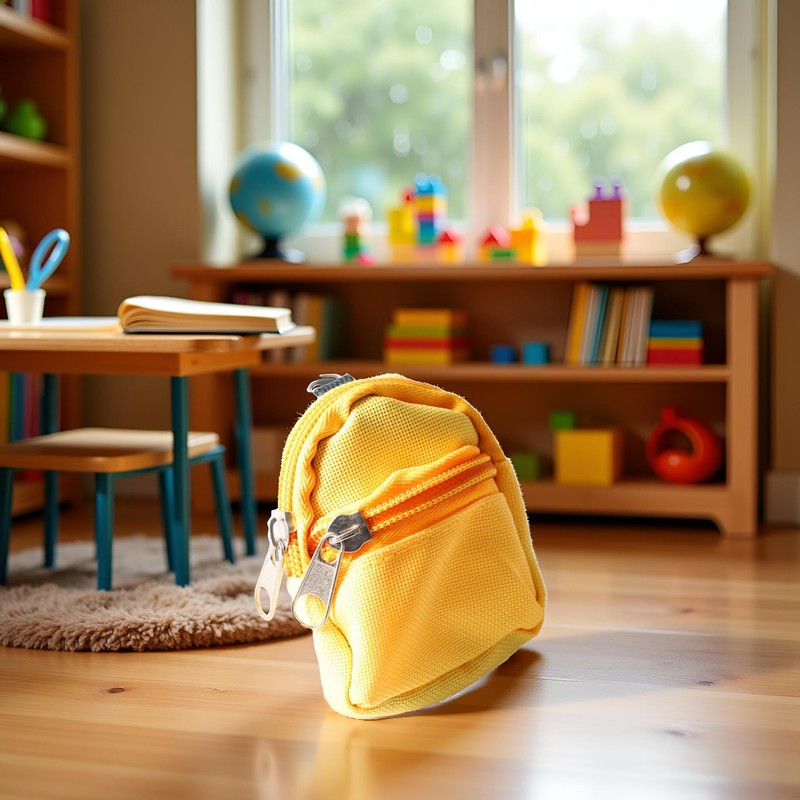 WLngtv Yellow Mini Doll Backpack School Bag Model Dollhouse School
