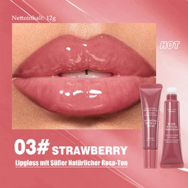 Glänzender Aufpolsternder Lipgloss, Plumping Hydrating Lip Jam, Hochglänzend Lip Gloss, Hydrating Voluminöser Lippen Balsam, Geleeartiger Lip Glow Öl, Nude Farben Lippenpflege, Glasartiger Lippenstift