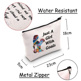 Funny Gym Gift Bodybuilder Zipper Bag Workout Fitness Gift Just A Lady with Goals Cosmetic Bag Fitness Inspiration Gifts