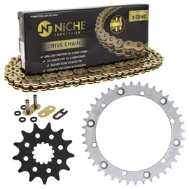 NICHE Drive Sprocket Chain Combo for Yamaha Raptor 660R Front 13 Rear 40 Tooth 520V-X X-Ring 92 Links