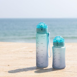 OLDLEY Kids Water Bottle for School, 17 oz (2 lids) BPA-Free Reusable Leak-proof Durable Tritan Plastic Water Bottles with Straw & Chug Lids, Anti-dust Spout Cover (Bluenavy)