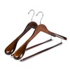 Luxury Wide Shoulder Wooden Hangers 2 Pack, with Locking Bar,