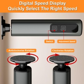 Dolcevitae Electric Callus Remover for Feet - 9-Speed Rechargeable Foot File, 80/120 Grit Sandpapers (20pcs), 10 Nail Grinding Heads, Type-C Charging