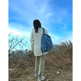 YunZh Denim Backpack Casual Style Lightweight Jeans Backpacks Classic Retro Travel Daypack