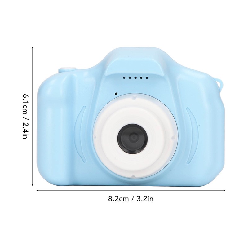 Kids Camera 2.0in IPS Screen Blue Comfortable Grip Rounded Body