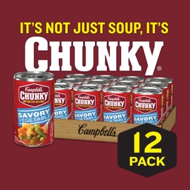 Campbell’s Chunky Soup, Savory Vegetable Soup, 18.8 Oz Can (Case of 12)