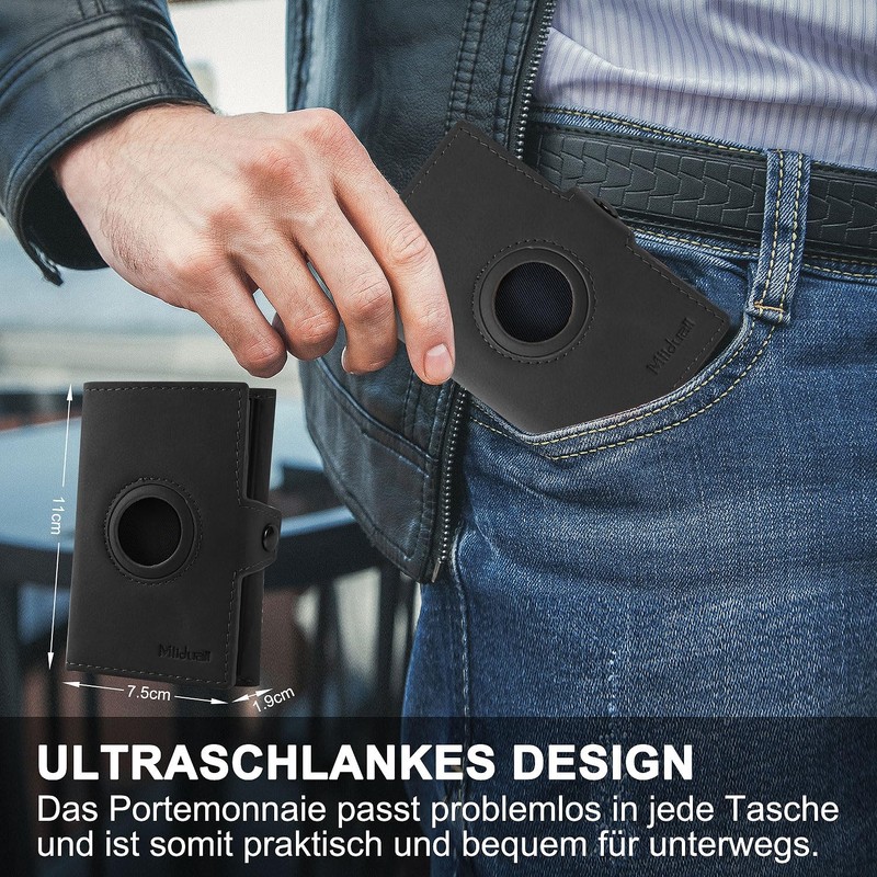 Milduall Men's Wallet, black, Modern