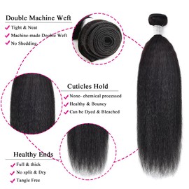 Kinky Straight Bundles Human Hair Yaki Straight Human Hair 3 Bundles 26 28 30in