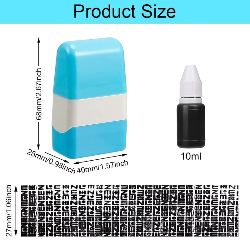 Word Tape Rolling Stamp, Data Protection Rolling Stamp, Camouflage Identity