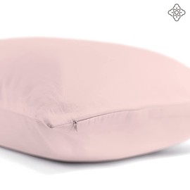 BIOWEAVES 100% Organic Cotton Body Pillow Cover for Body Pillowcases 300 Thread Count Soft Sateen Weave GOTS Certified with Zipped Closure - 21" x 54", Blush Pink