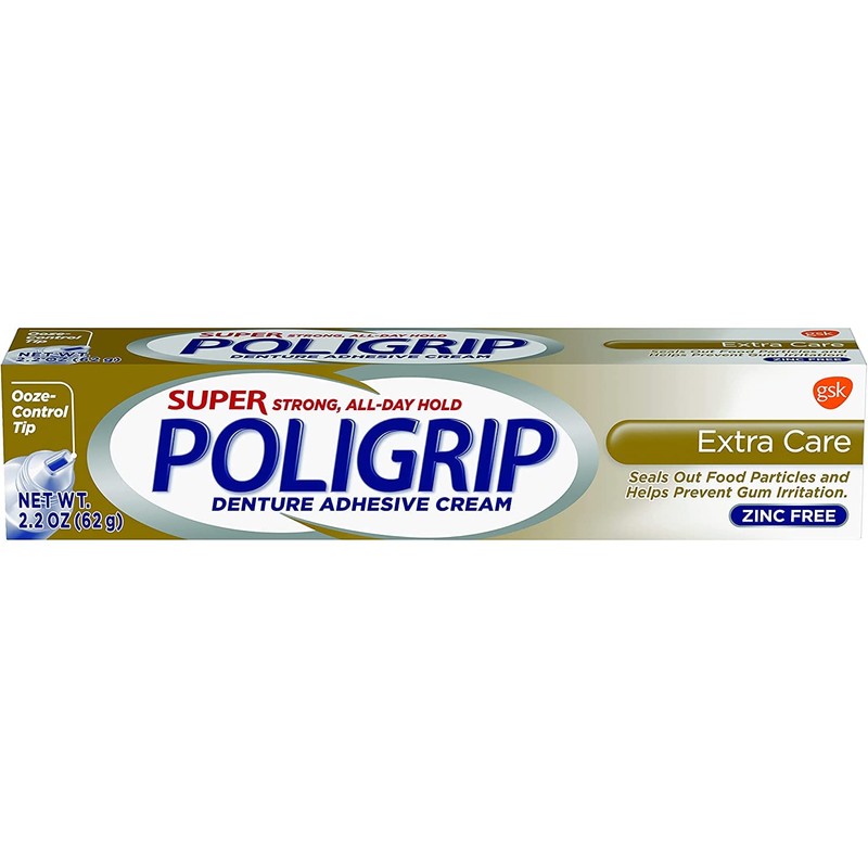 Super Poligrip Extra Care Denture Adhesive Cream with Poliseal -