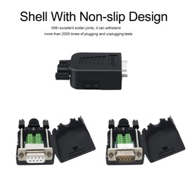 DB9 Breakout Connector,DB9 Solderless RS232 D-SUB Male Serial Adapters 9-Pin Port White Adapter to Terminal Connector Signal Module with case