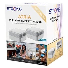 STRONG ATRIA AX3000 Mesh Wi-Fi 6 System: Coverage up to 3,300sq.ft, Connects 170 Devices, 3 Gigabit Ports/Node, Enhanced Performance with 160 MHz Channels, App Control, Simple Setup (2 Packs)