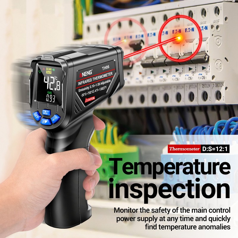 Infrared Laser Thermometer High Low Temperature Alarm High Accuracy Non