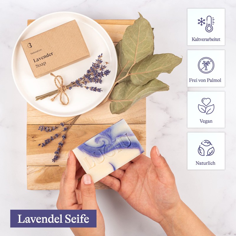 lubiu Lavender Soap Piece 100 g - Organic Soap Lavender