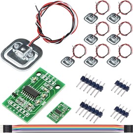 DAOKAI 2 Sets 50KG Load Cell Human Body Weighing Resistor Voltage Strain Half Bridge Sensor + HX711 24BIT Precision AD Module Pressure Sensor, for Arduino, with Dupont Cable