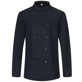 MISEMIYA - Ref.842B Men's Chef's Jacket - Hospitality Uniform, Chef's Jackets Men's 842 - Black, L