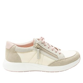 Alegria Eazeer Lightweight Fashion Sneaker with Cork Footbed for Arch Support and Side Zipper for Easy Slip On and Off Pink Sorbet 10 M US