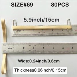 AIWOQI AIWOQI Rubber Bands 80Pcs Size#69 Big Elastic Rubber Band Large Beige Rubber Bands for Office Supplies File Folders Litter Box (5.9" x 0.24")