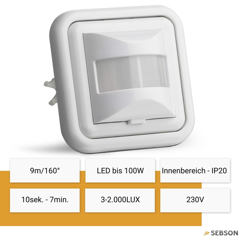 SEBSON® Motion Sensor Indoor Flush-Mounted LED Suitable for Wall Mounting