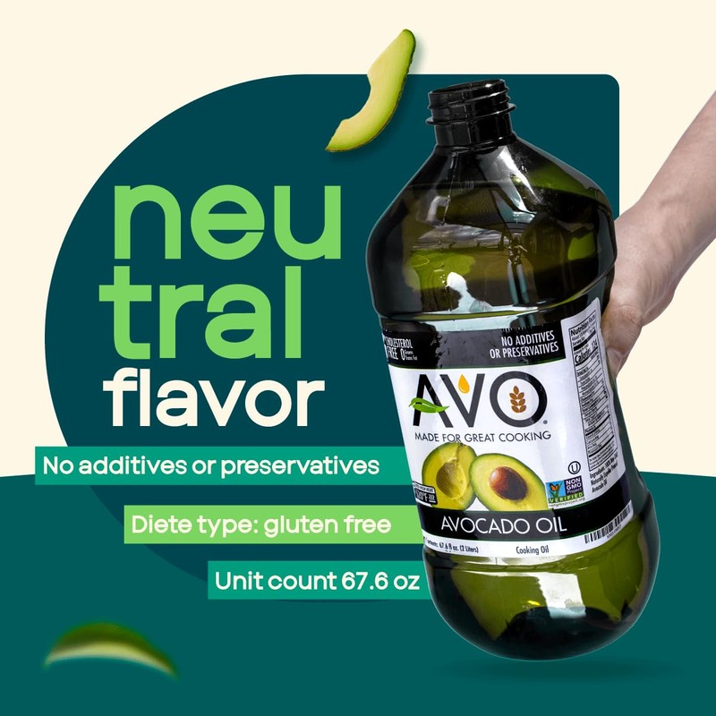 AVO NON GMO 100% Avocado Oil, 67.6 Fl-oz, NO Preservatives