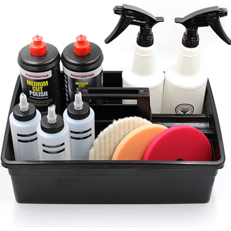 3-Compartment Plastic Cleaning Caddy Basket – Stackable Large Commercial Quality