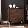 SEI Furniture Oren Bedside Table w/ Drawers, Brown