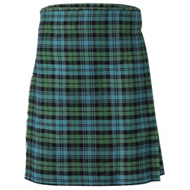 Men's Scottish Traditional 8 Yard Tartan Kilt, Highland Wedding Wool Kilt (Campbell Ancient, 30)