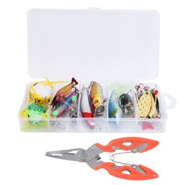 22Pcs/Box Artificial Simulation Hard Soft Mixture Lure Bait Set with Plier Fishing Tackle