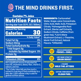 GYM WEED Athletic Focus Drink with KSM-66 Ashwagandha, Lion's Mane Mushroom, L-Theanine, 200mg Green Tea Caffeine with Natural Sweeteners Variety Pack of flavors, 12 Pack