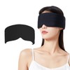 Dual-Sided Sleep Mask, Adjustable Velcro Strap, Zero Pressure Design (Black)
