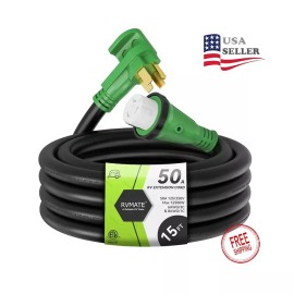 RVMATE 50 Amp 15 Feet RV/Generator Lockable Power Extension Cord C5015L-RM