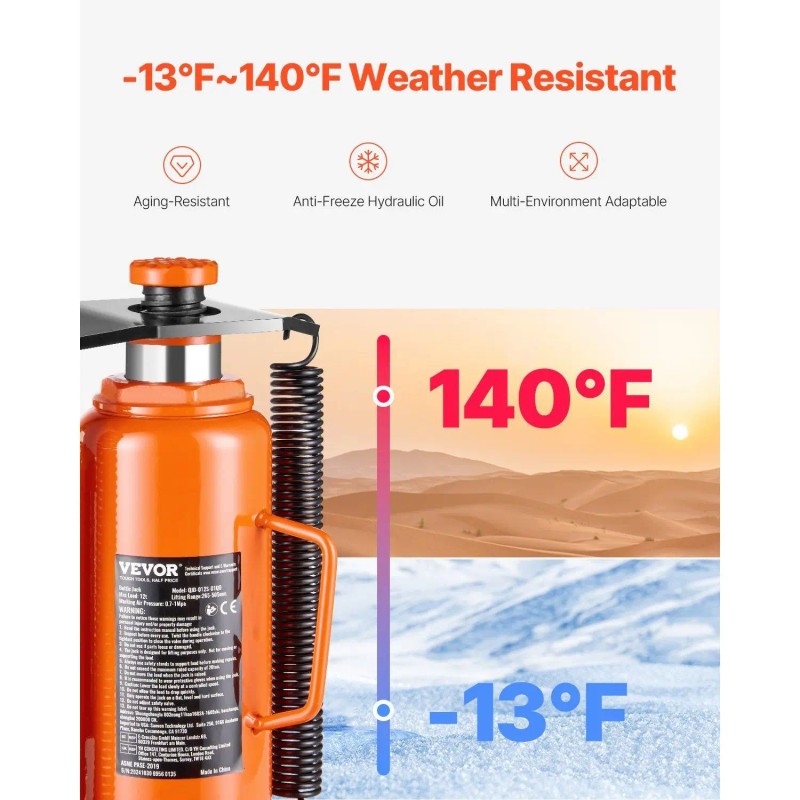 12 Ton Manual Hand Pump Hydraulic Auto Jack for Car