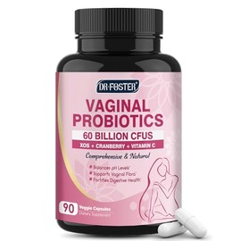 DRFOSTER Probióticos vaginales para mujeres con equilibrio de pH con prebióticos y arándano - Cuidado femenino probiótico para mujeres que promueve...