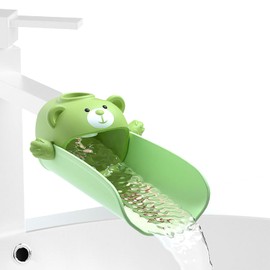 Adorila Badezimmer-Wasserhahnverlängerung für Kinder, Silikon-Wasserhahnabdeckung mit temperaturempfindlicher Handwaschbecken-Erweiterung für Küche (grün)