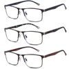 Lcbestbro 3 Pack Business Blue light Blocking Reading Glasses for