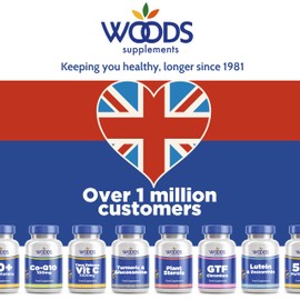 Collagen 1000mg (90 Tablets) from Woods Supplements | Contains Collagen Types I & II | with Copper, Manganese & Vitamin C | Known to Support Bone Strength